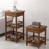 Gabinete lateral de sofá para uso doméstico, mesa de centro pequeña, mesa de mahjong, mesa de rincón, mesa cuadrada pequeña, estante de almacenamiento, mesa de té, gabinete de té