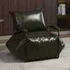 Sofá Nórdico Perezoso Cuero con Cera Aceite Retro Individual Sala de Estar Tatami Balcón Apartamento Pequeño Sillón Silla de Sofá de Hierro Forjado