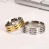 Anillo Geométrico Simple Nuevo Estilo Europeo y Americano 2024 Nicho de Gama Alta Anillo de Tres Filas Oro y Plata Unisex