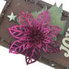 Decoraciones navideñas 13cm polvo dorado simulación flor navideña polvo pegajoso flor hueca guirnalda árbol de Navidad colgante de ratán