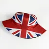 Sombrero con Bandera Británica Impresa para el Mundial 2026 Plegable Sombrero de Cubo para Aficionados Europeos y Americanos Protección Solar Sombrero de Pescador