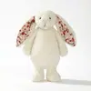 Pelúcia de Coelho Floral Coelho de Orelhas Caídas Fofo Boneca Companheiro Infantil Presente Boneca de Lançar para Casamento