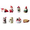 Zakka Adornos Lindos Hechos a Mano Navidad Escritorio Hogar Lindos Adornos Pequeños de Resina Papá Noel Micro Paisaje