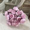 Estilo ins arranjo de flores artificiais 27 cabeças gravata de mão peça de chá sala de estar decoração de flores decorativas mesa de jantar buquê de lótus de flores luz luxo