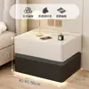 Mesa de Cabeceira Inteligente Moderna Simples Madeira Maciça com Luz Quarto Luz Luxo Multifuncional Carregamento Sem Fio Bluetooth Armário de Cama Inteligente