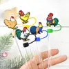 Venta directa del fabricante: Tapas Decorativas Personalizadas para Popotes para Gallos, Gallinas y Pollitos Mascotas, Tapas Desmontables de Goma Suave Universales de 10 mm para Popotes