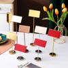 Soporte de anillo para número de mesa de acero inoxidable estilo europeo, soporte para tarjeta de menú de buffet, soporte para tarjeta de mesa, tarjetero