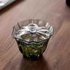 Tazón de té con tapa de pétalo de vidrio Baicai, taza de té con tapa transparente resistente al calor, tazón de té individual, juego de té de kung fu, tazón de té para el hogar
