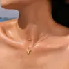 Acero de Titanio Nicho Estilo Sin Colisiones Doble Capa Collar de Corazón Chica Dulce Versátil para el Trabajo Cadena Hueso de Serpiente Accesorio para el Cuello Venta al por Mayor No se Desvanece para Mujeres