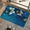 Alfombra de Piso de Franela Impresa Moderna con Textura Fluida de Ágata Chapada en Oro de Tono Azul de Lujo Ligero Transfronteriza Decoración de Alfombra para el Hogar