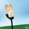 Luz de Jardim Solar à Prova d'Água de Resina com Coruja para Paisagem de Natal e Feriados - Luz de Chão para Exterior Transfronteiriça
