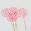 Nova Decoração de Mesa de Sobremesa Rosa, Topper para Bolo de Confeitaria, Festa de Casamento Topper de Casamento