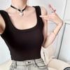Camisola de Algodão com Alças para Mulheres, Roupa Íntima para Cobrir os Seios Laterais, Top sem Mangas, Ajuste Slim, Pode Ser Usada por Fora, Alta Elasticidade, Justa ao Corpo
