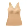 Chaleco Térmico de Encaje Invisible de Seda con Ácido Hialurónico para Mujer con Almohadillas en el Pecho, Antibacteriano, Conserva el Calor, Set de Chalecos Base Cepillados para Mujer