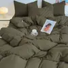 Juego de Ropa de Cama de Algodón Lavado de Cuatro Piezas, Funda de Edredón, Sábana Bajera, Juego Individual de Tres Piezas, Dormitorio de Estudiante Modelo Nuevo 2025 Ropa de Cama Nantong