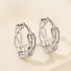 Aogu Moda Transfronteiriça Simples Banhado a Cobre Ouro 18K Geométrico Vazado Argola de Orelha Design Feminino Senso de Personalidade Nicho Brincos Novos