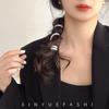 Color crema cabeza de línea telefónica cuerda para coleta trenza rizador de pelo trenza ola horquilla pinza accesorios para la cabeza temperamento femenino