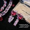 Yuji brincos coloridos de pérola com gema rosa folheados a ouro 18K cor tesouro gota d'água zircônia brincos com franja