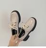 Zapatos de Cuero Pequeños de Estilo Británico de Tacón Grueso y Suela Gruesa Negros para Mujer 2025 Nuevos Otoño e Invierno Punta Redonda Versátiles Zapatos Franceses Mary Jane