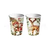 Set de Vajilla de Papel para Fiesta Navideña de Papá Noel y Renos Platos de Papel Vasos de Papel Servilletas de Papel Suministros de Decoración para Fiestas Festivas