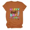 Feliz primer día de Amazon eBay sitio independiente moda casual camiseta de manga corta con cuello redondo para mujer