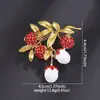 Broche de Frutas Estilo Coreano Moda 2024 Broche de Liga com Strass Pino para Roupas Femininas Atacado Estilo Pastoral
