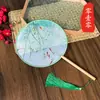 Abanico Transparente Antiguo Tuanzi Fan Complejo Estilo Chino Clásico Hanfu Abanico Redondo Abanico de Palacio Mango Largo Abanico de Baile Abanico Nacional