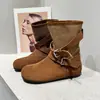 Nuevas botas Birkenstock para mujer de estilo vintage otoñal con textura de piel de vaca, versátiles, transpirables, ligeras, cómodas, casuales, que aumentan la altura, botas adelgazantes