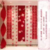 Decoración de Habitación de Boda Tira Larga con Palabras Felices, Tela Decorativa Colgante para Cortina de Dormitorio y Sala de Estar de Casa Nueva, Set de Guirnaldas de Palabras Felices Específicas para Bodas