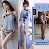 Ropa interior sexy para mujer, bragas extremadamente tentadoras, banda para el vientre antigua, estilo República de China, pijama cheongsam, libre de pasión, transparente