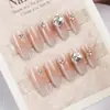 Nuevas Uñas Postizas Portátiles Avanzadas Ojo de Gato Pedrería Arte de Uñas Uñas Postizas Prefabricadas Explosiones del Pequeño Libro Rojo Uñas Postizas