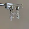 Pendientes de Estrella de Ocho Puntas, Diseño de Nicho de Alta Gama, Pendientes de Lujo Ligero, Pendientes Colgantes Traseros, Pendientes Nuevos Versátiles y de Moda