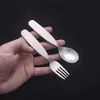 Cuchara y Tenedor de Acero Inoxidable 304 para Niños para Uso en Casa, Cuchara para Comer de Bebé, Cuchara para Sopa, Mini Tenedor, Tenedor de Fruta Lindo
