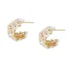 Pendientes de Flor Retro Franceses con Perlas Diseño de Pendientes Nuevo Estilo Caliente Modernos y Exquisitos Pendientes de Plata S925 de Alta Gama para Mujer