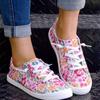 Atacado de Fábrica para Mulheres Comércio Exterior Tamanho Grande Sola Reta Sapatos Casuais da Moda Confortáveis de Tecido Floral Sapatos Femininos Estilo Retrô
