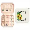 Caja de joyería portátil exquisita de alta gama en color de stock logo impreso caja de joyería aretes anillo caja de almacenamiento de joyería