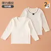 Camiseta de Manga Larga de Algodón Puro para Niñas de Principios de Otoño, Sin Costuras, Todo Algodón, Cuello Redondo Infantil, Top de Otoño, Ropa Interior para Niña Pequeña, Capa Base