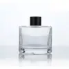 50ml Botella de Aromaterapia de Ratán sin Fuego Cuadrada Transparente Botella Difusora Botella de Vidrio Decorativa Botella Vacía para Fragancia Botella de Fragancia