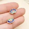 Aleación Esmalte de Goteo de Aceite Cuenta Nube Accesorios DIY Materiales Estilo Antiguo Hanfu Pulsera Pasador Accesorios con Agujero
