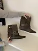Botas de tornozelo com salto interno estilo francês, novo modelo inverno 2026, botas curtas emagrecedoras para mulheres