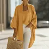 Conjunto de Cardigan e Colete de Linho Duas Peças para Mulheres, Cruzamento Europeu e Americano, Site Independente da Amazon, Casual, para o Trabalho, Versátil, Caimento Solto