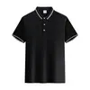 Camisetas tipo polo de manga corta a dos tonos con cuello de solapa, hilo doble, 40 hilos, para grupo corporativo, ropa de trabajo de algodón con impresión de logotipo, letras y bordado