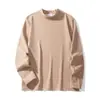 Bestseller de ropa para hombre transfronteriza: camisa de otoño cálida y gruesa de forro polar de doble cara con lana de oveja 320 y seda, camiseta básica de cuello alto, camiseta de manga larga