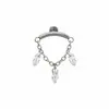 Brincos e Tarraxas de Aço Inoxidável com Franjas e Zircônia Marquise Novo Estilo Europeu e Americano, Joias Elegantes para Piercing Atacado