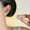 Brincos Exquisitos de Pérola de Luxo Leve com Agulha de Prata S925, com Borboleta de Franja e Argolas Lisas Cravejadas de Diamantes para Mulheres, Design de Gotejamento de Óleo com Acabamento de Alto Padrão