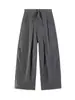 Pantalones de vestir para hombre de corte limpio y caída cruzada, para primavera y otoño, estilo retro americano, modernos, holgados, de pierna ancha, casuales