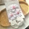 Conjunto de Chapéu e Meias para Bebê Menina, Chapéu Pulôver de Gaze Floral Fofo, Chapéu com Proteção para Moleira de Recém-nascido, Chapéu Indiano