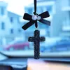 Colgante personalizado transfronterizo para interior de coche para hombres y mujeres, decoración de espejo retrovisor, cruz incrustada de diamantes, accesorio de moda de alta gama para coche, regalo