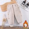 Outono/Inverno 2025 Novas Calças Longas de Lã para Meninas Calças Casuais Versáteis de Desenho Animado para Bebês para Roupas de Exterior Tendência Peça Única Atacado