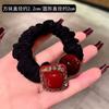 Internet Popular Ano Novo Fortune Square Hair Ring Feminino Estilo Coreano All-match Rabo de Cavalo Bola Cabeça Borracha Tendão Este Ano Acessórios para Cabelo